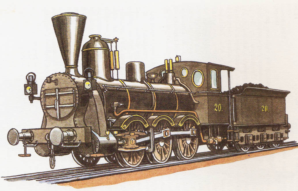 Parowóz - IIIA - Aussig-Teplitzer Eisenbahn - 1869 rok - układ osi C(030)
